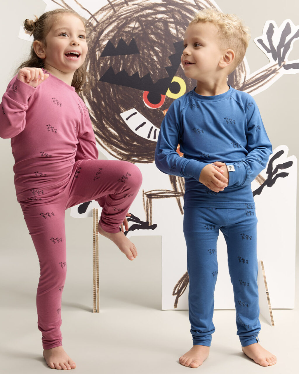 two children wearing wool sets