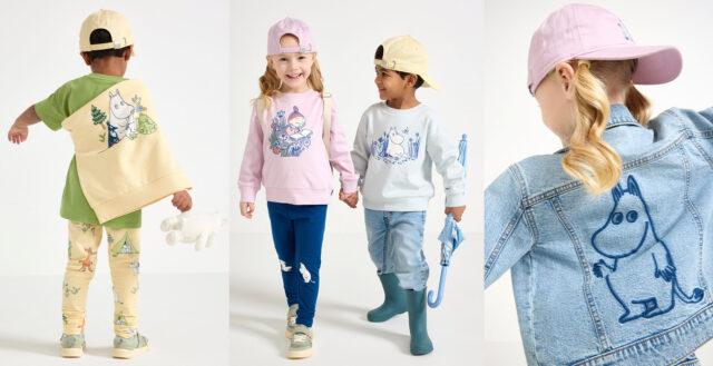 Children wearing lindex' moomin apparel