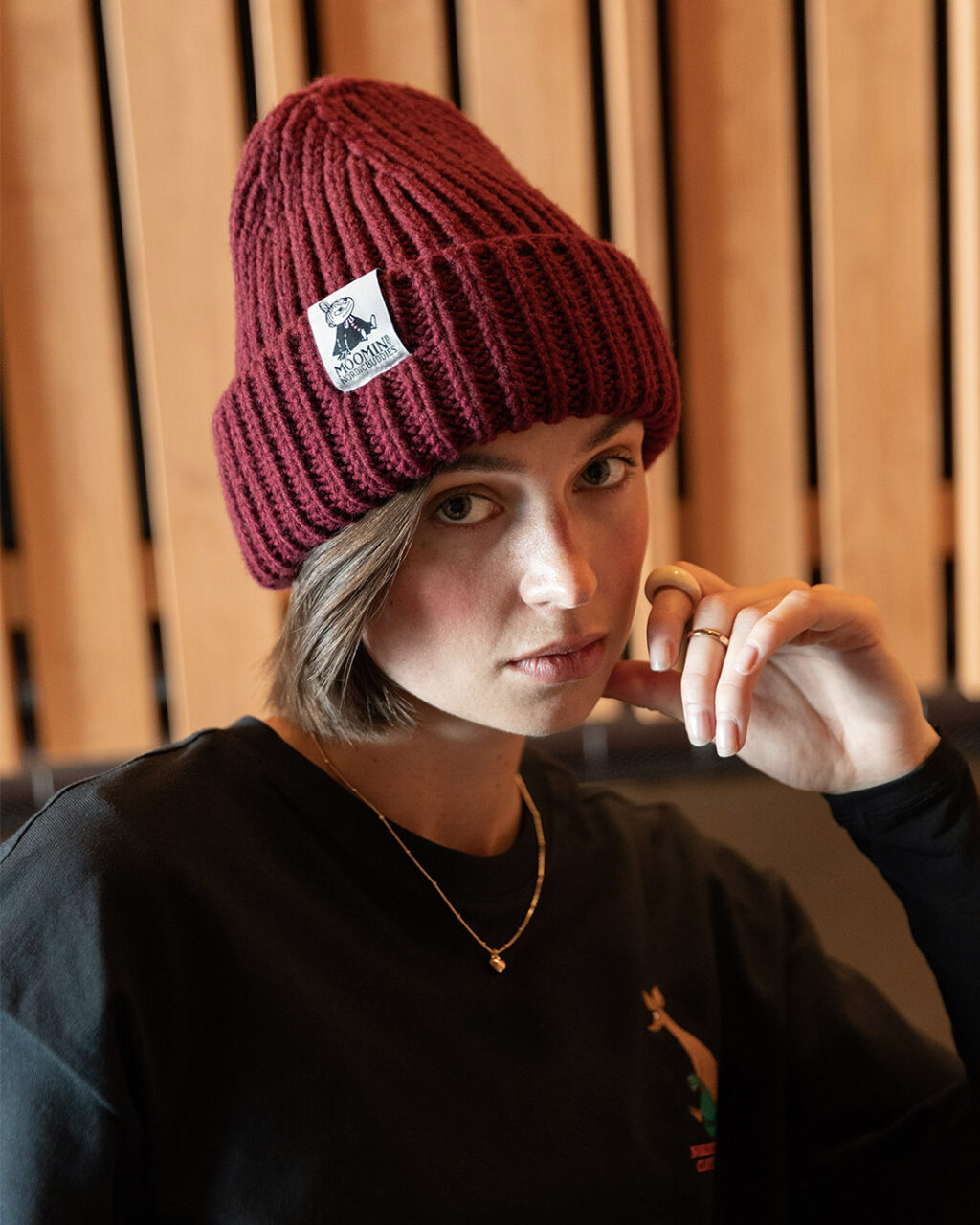 red beanie