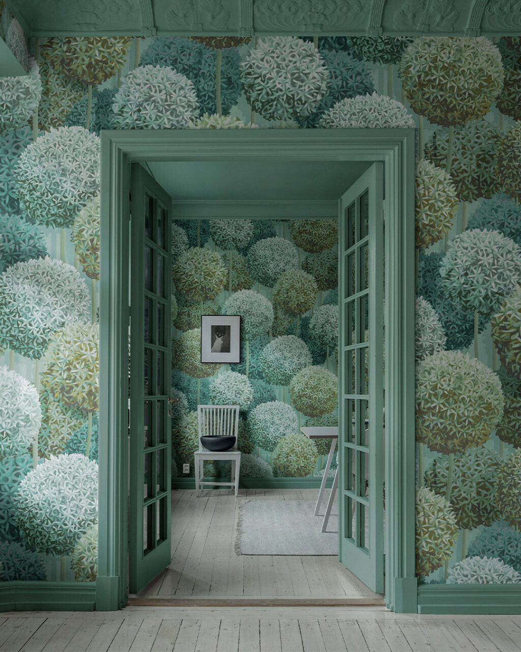 wallpaper green elysian flowers