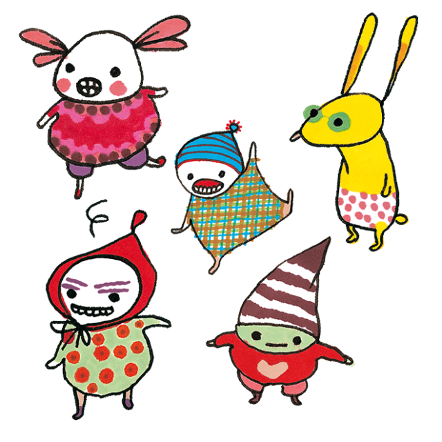 Brokiga illustrations