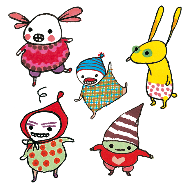 Brokiga illustrations