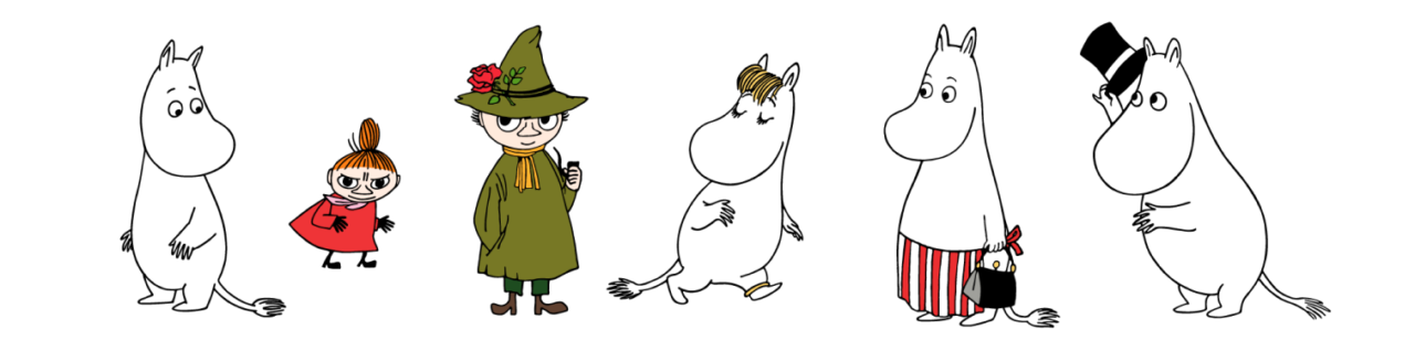 illustration of moomin characters